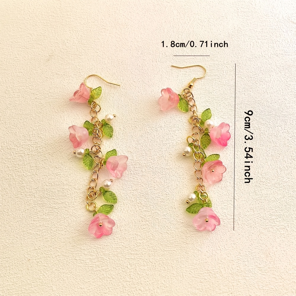 Women's Glass Wind Chime Flower Earrings